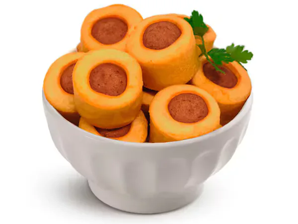 Combo: 50 mini Enroladinho de Salsicha