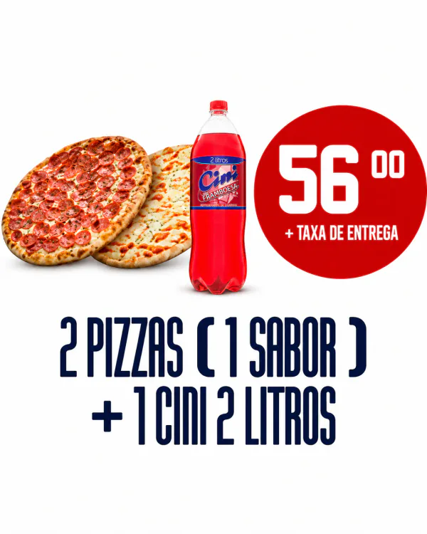 COMBO: 2 Pizzas Grandes + Refri 2L