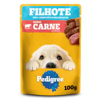 Ração Úmida Pedigree Sachê Cães Filhotes Sabor Carne Ao Molho - 100g