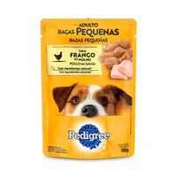 Ração Úmida Pedigree Sachê Raças Pequenas Sabor Frango Ao Molho 100 G