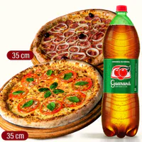 Combo Extra: 2 Pizzas Grandes (8 pedaços) + 1 Refri 1,5 L