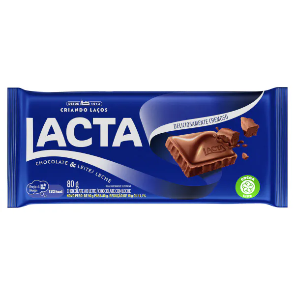 CHOCOLATE BARRA AO LEITE LACTA