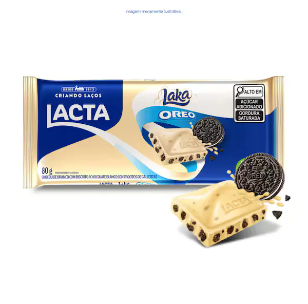 Chocolate Branco Laka Oreo Lacta 80g