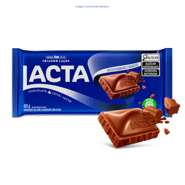 Chocolate Ao Leite Lacta 80g
