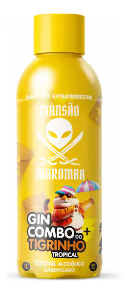Drink Pronto Mansão Maromba Whisky Combo Tigrinho 1l + 2 Gelos Saborizados + 2 Copos